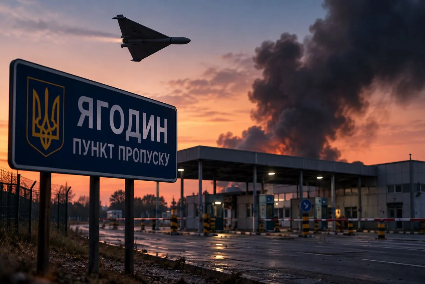 Росія знову атакувала КПП «Ягодин» на кордоні з Польщею: пошкоджено приміщення пункту пропуску