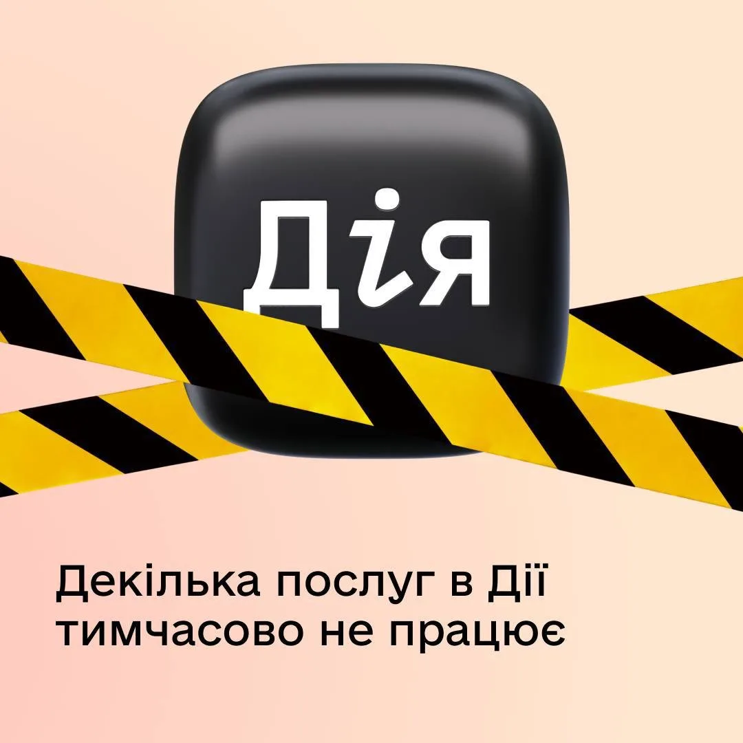 Деякі документи та послуги в Дії тимчасово недоступні