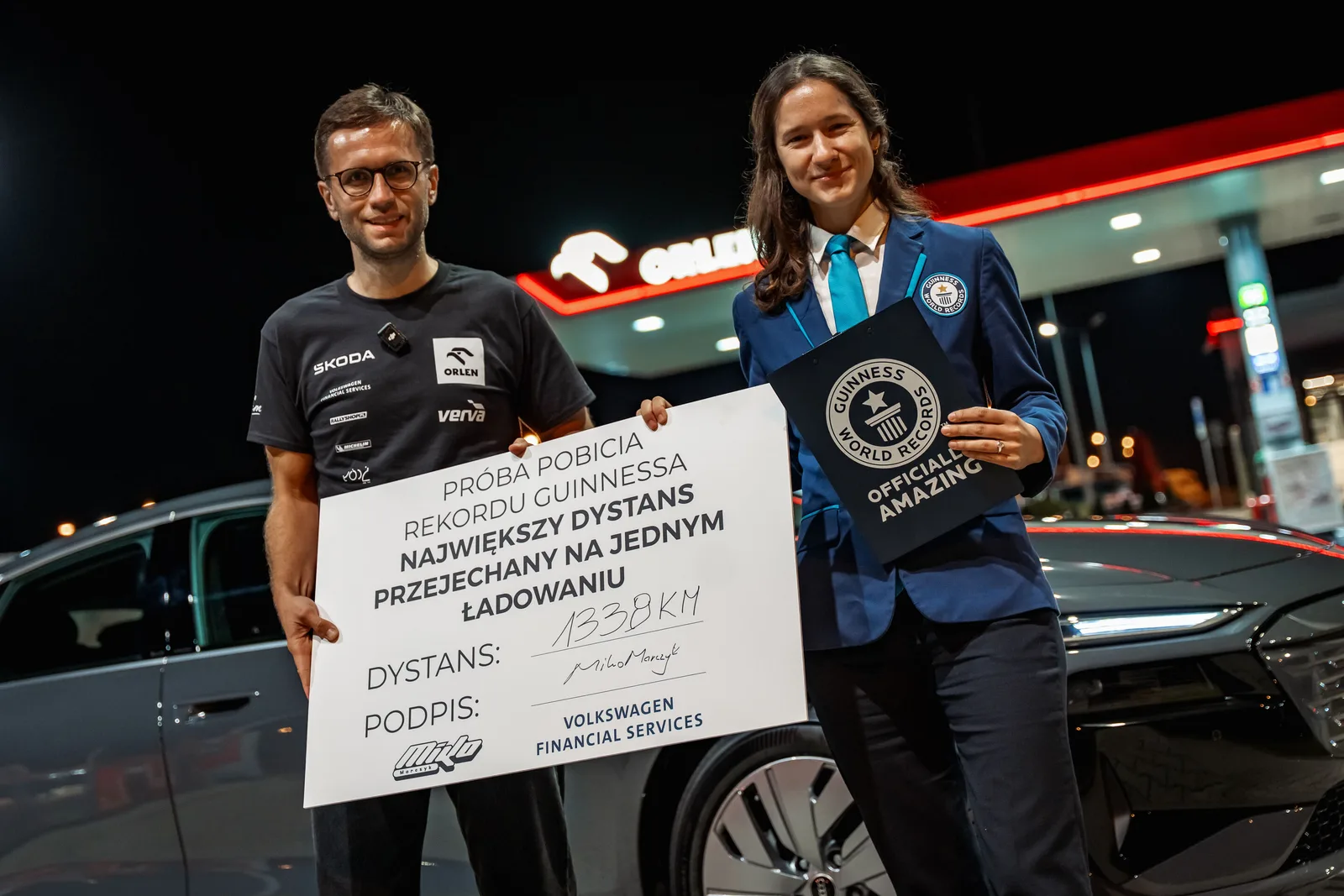 Miko Marczyk с сертификатом Guinness World Records после заезда
