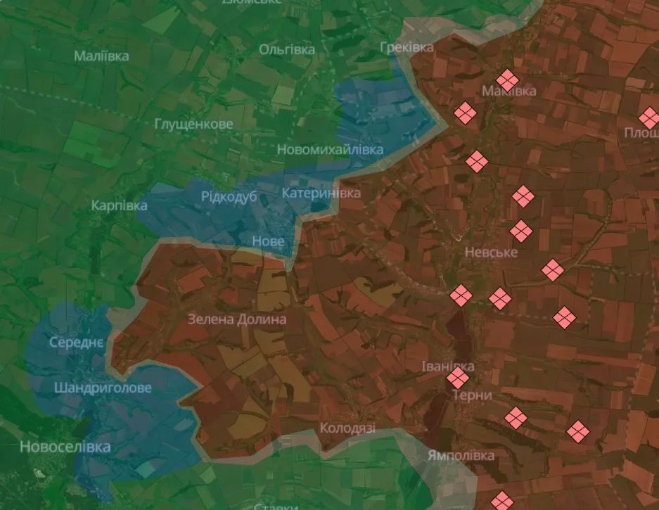 Звільнені населені пункти в Донецькій області / Фото: скриншот/deepstatemap.live