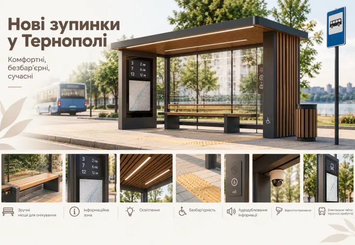 У Тернополі шукають нову концепцію зупинок громадського транспорту