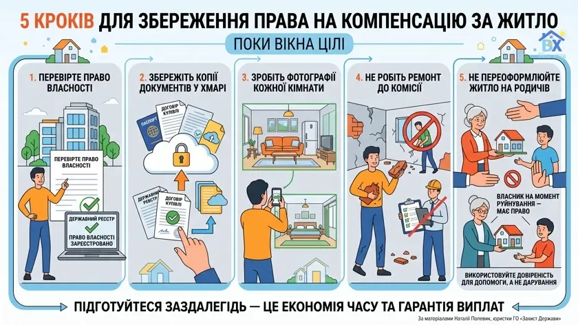 Про 5 кроків для збереження права на компенсацію за житло розповіла юристка