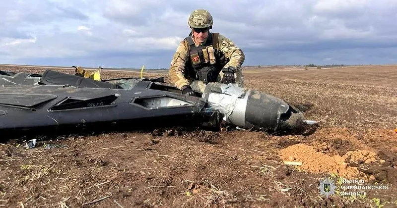 Дрон-камікадзе впав у поле на Миколаївщині й не вибухнув — звіт поліції