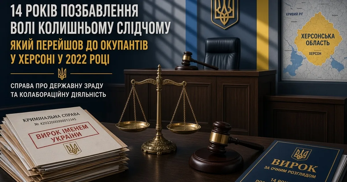 Окупаційний слідчий з Херсонщини отримав 14 років ув’язнення