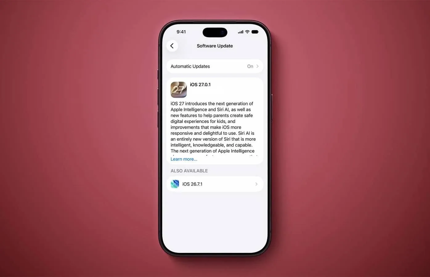 Apple изменила меню обновлений iPhone и выдвинула iOS 27 на первый план