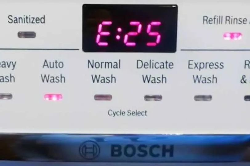 Що означає помилка E25 у посудомийній машині Bosch: чому виникає та як виправити самостійно