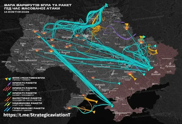 Звідки реактивні шахеди летіли на Луцьк: карта