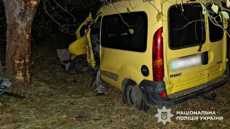 У Кременчуцькому районі легковик злетів у кювет і врізався в дерево: двоє людей у лікарні