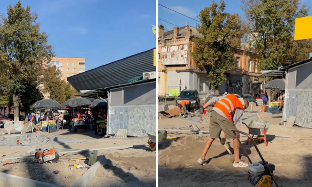 Біля Центрального ринку Рівного впорядковують паркування та тротуари