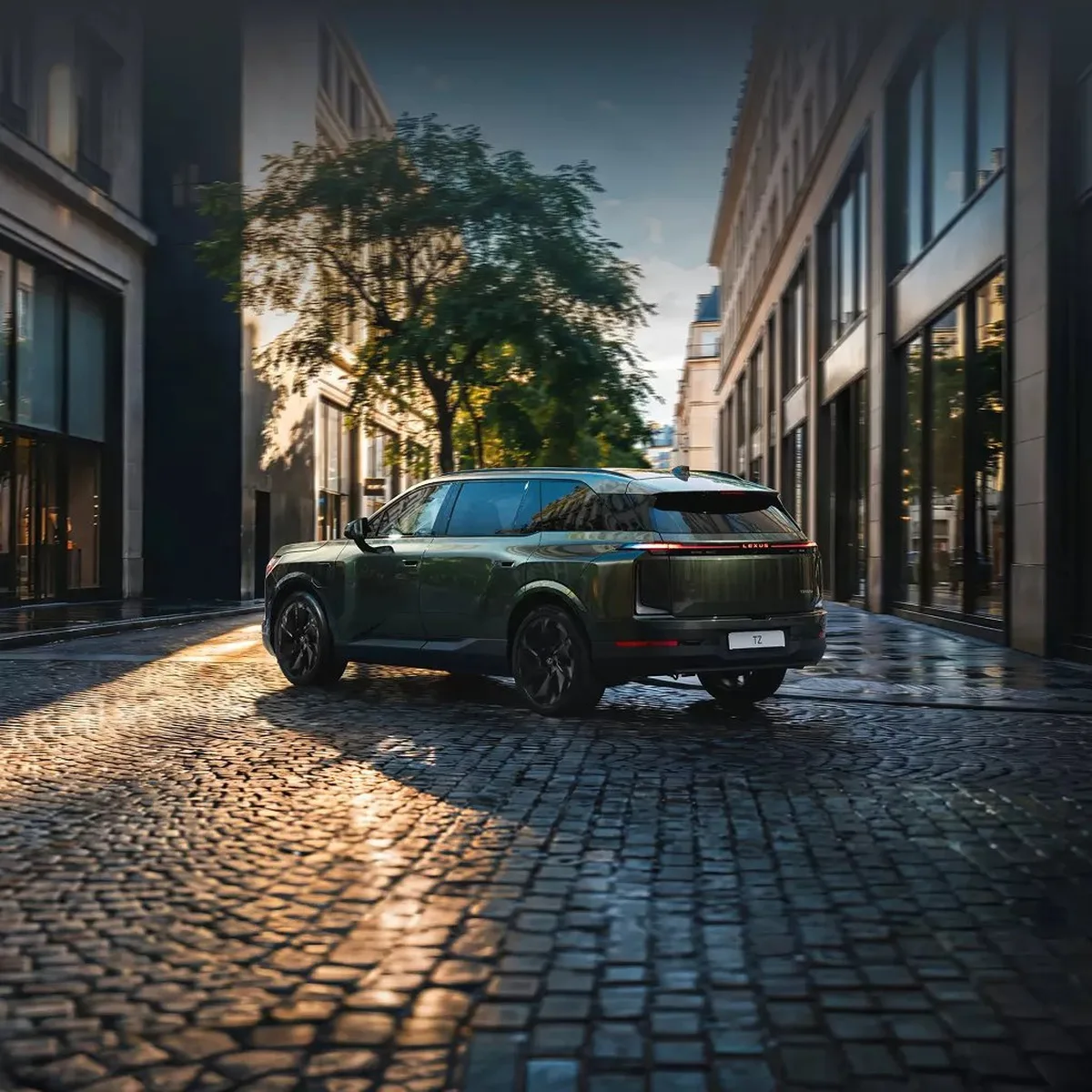Lexus TZ, вид сзади на брусчатке
