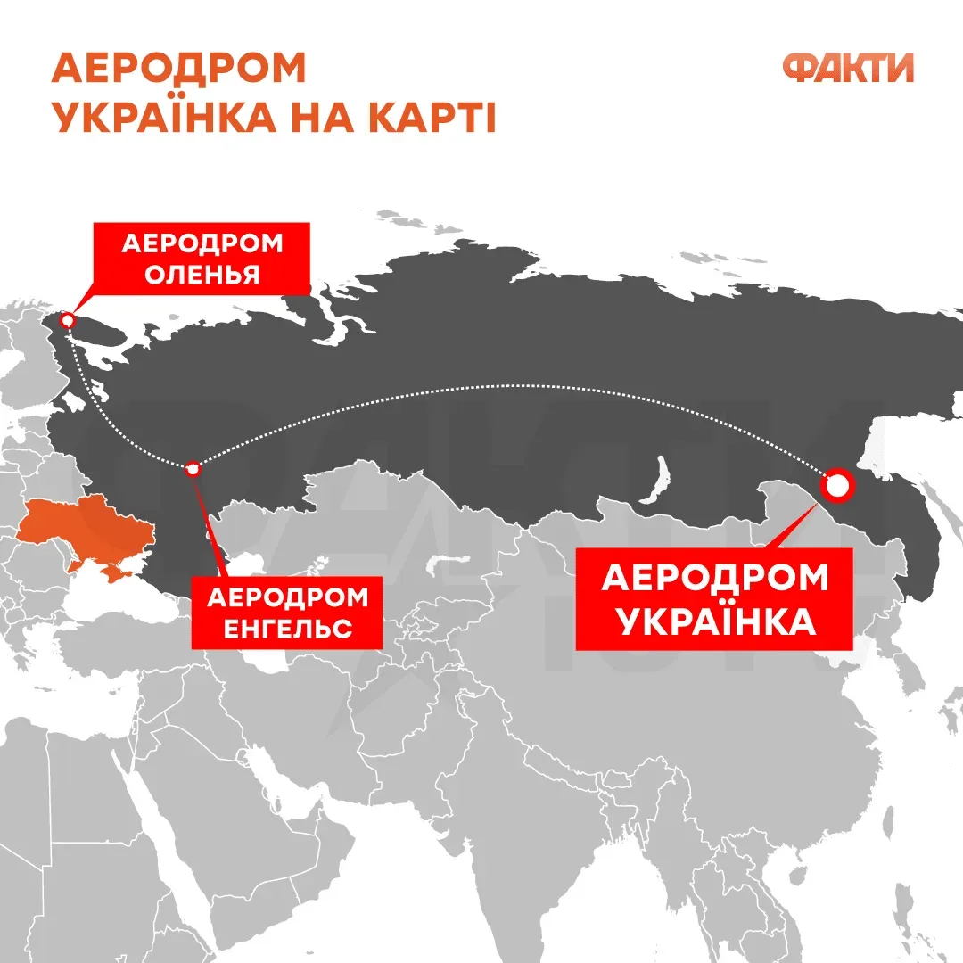 Аэродром Украинка на карте
