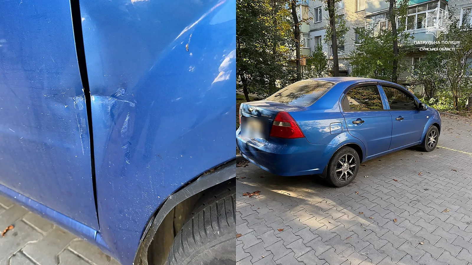 У Сумах патрульні розшукали водія, який скоїв ДТП і залишив місце аварії