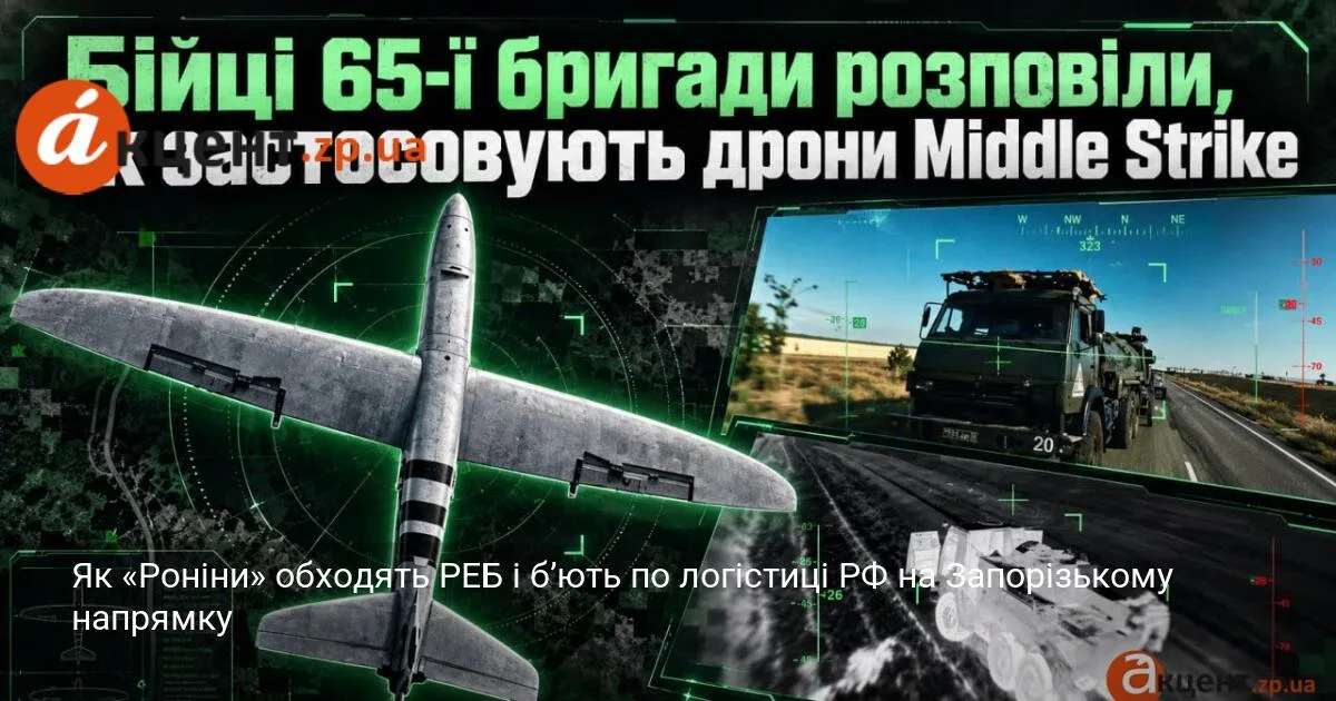 Як «Роніни» обходять РЕБ і б’ють по логістиці РФ на Запорізькому напрямку