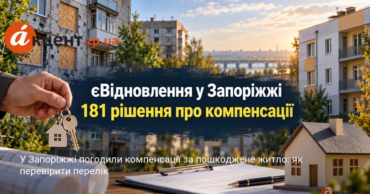 У Запоріжжі погодили компенсації за пошкоджене житло: як перевірити перелік