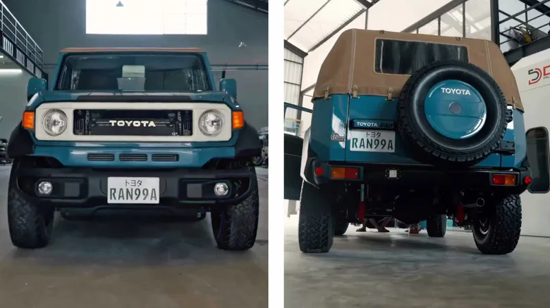 Toyota Rang Gruiser, вид спереди и сзади с тентом и запаской