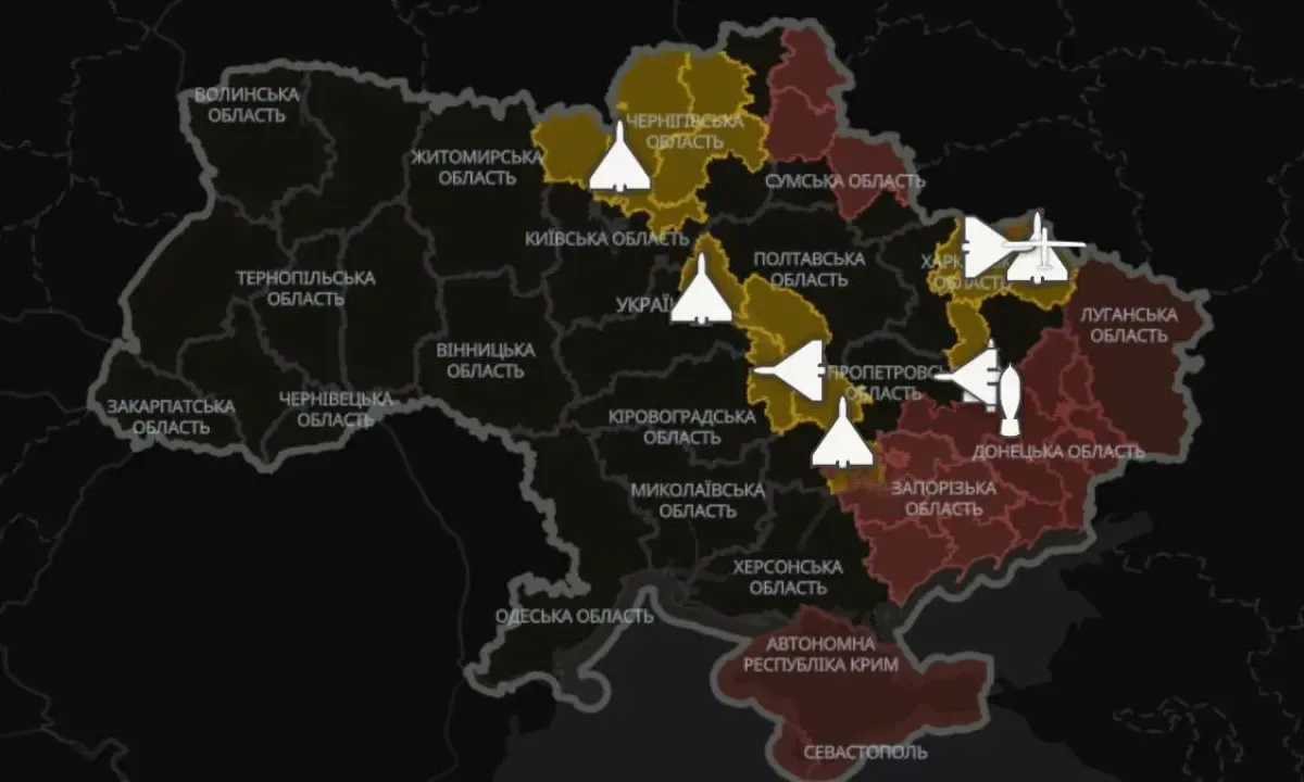 В Украине запустили карту движения дронов и ракет