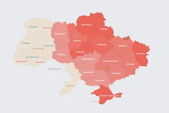Карта повітряних тривог України онлайн 6 жовтня 2026