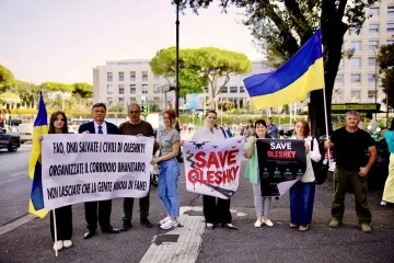 «Врятуйте Олешки»: у Римі українці провели пікет біля штаб-квартири FAO