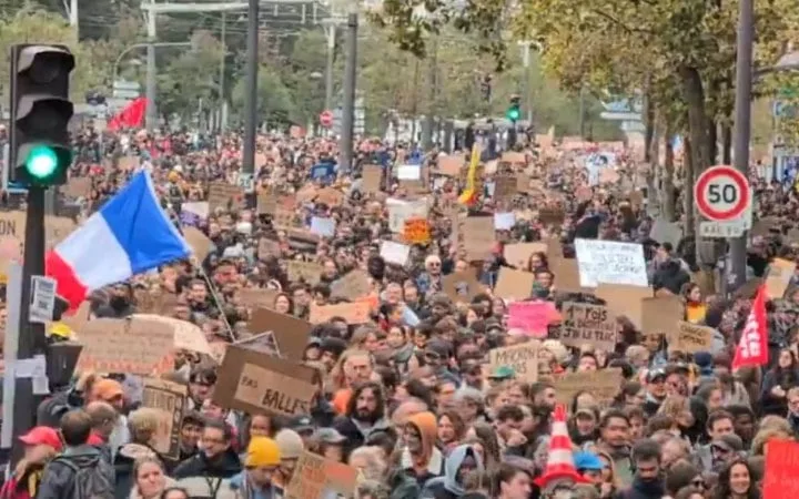 У Франції та Іспанії відбулися масові протести: у Парижі вийшли 110 тисяч людей