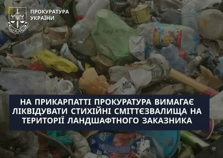 Прокуратура вимагає ліквідувати стихійні сміттєзвалища у ландшафтному заказнику на Долинщині