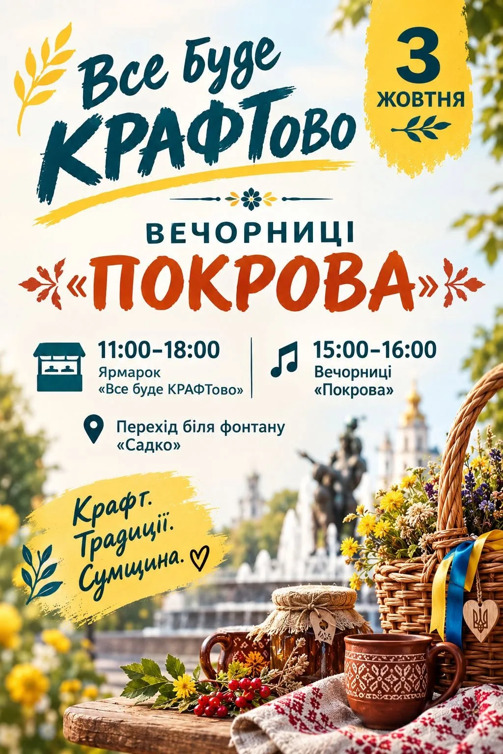 У Сумах влаштують крафтовий ярмарок та вечорниці до Покрови
