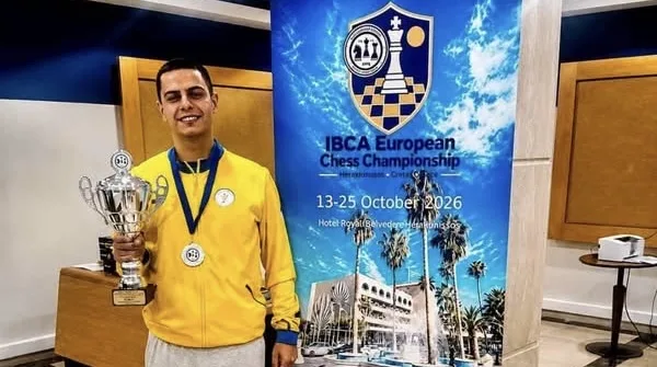 Шахіст із Калуської громади став віцечемпіоном Європи серед спортсменів із порушеннями зору