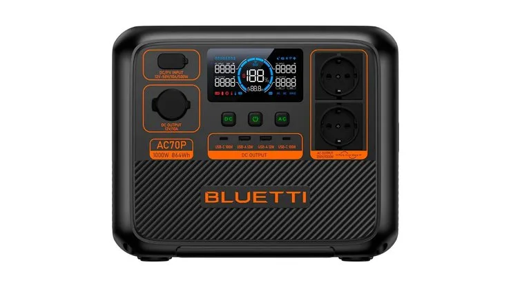Зарядна станція Bluetti AC70P / 1000 Вт / 864 Вт⋅год / LiFePO4
