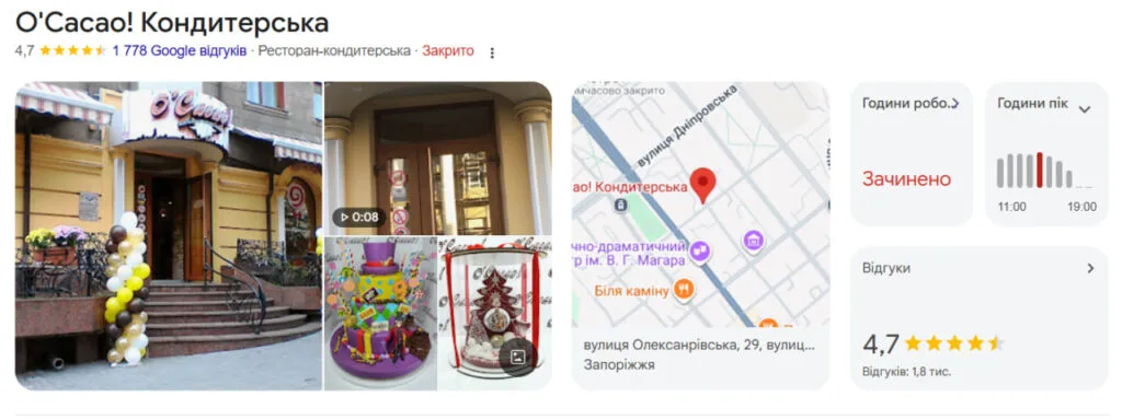 Кав'ярня «O'Cacao!» в Запоріжжі