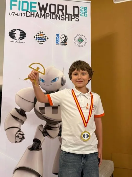 9-річний шахіст з Дніпропетровщини став чемпіоном світу серед юнаків - 22.10.2026 9-річний шахіст з Дніпропетровщини став чемпіоном світу серед юнаків - 22.10.2026