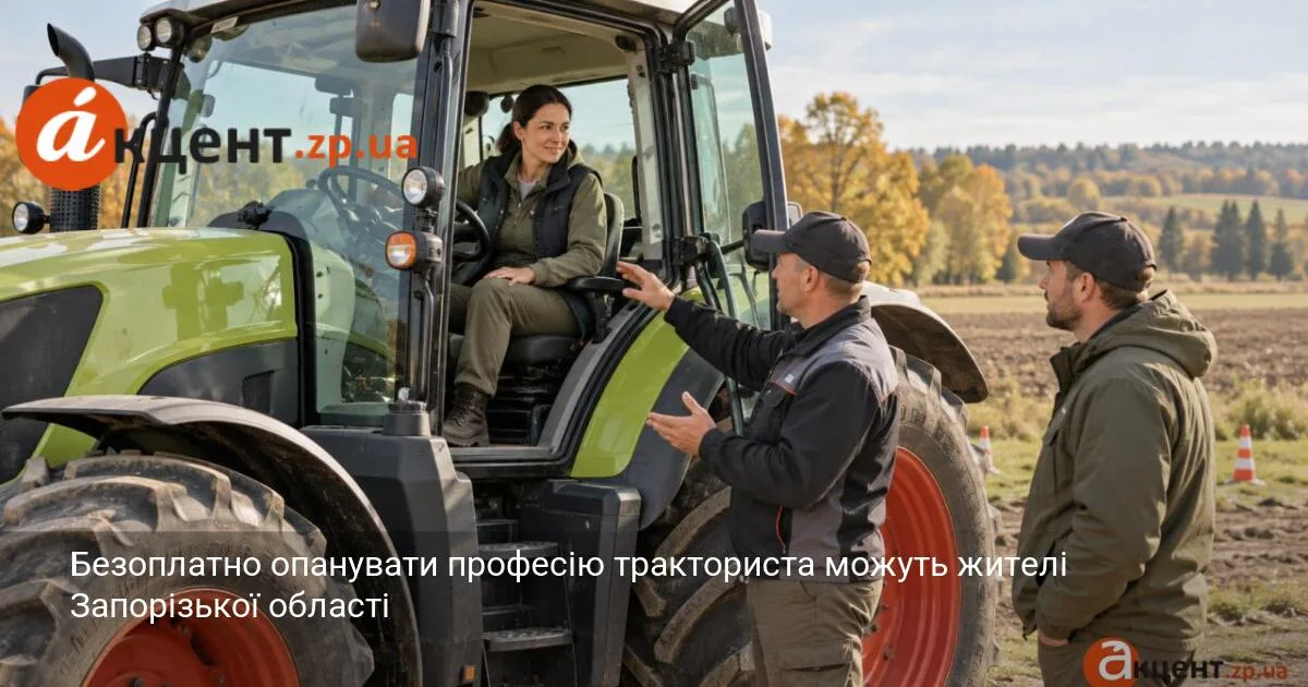 Безоплатно опанувати професію тракториста можуть жителі Запорізької області