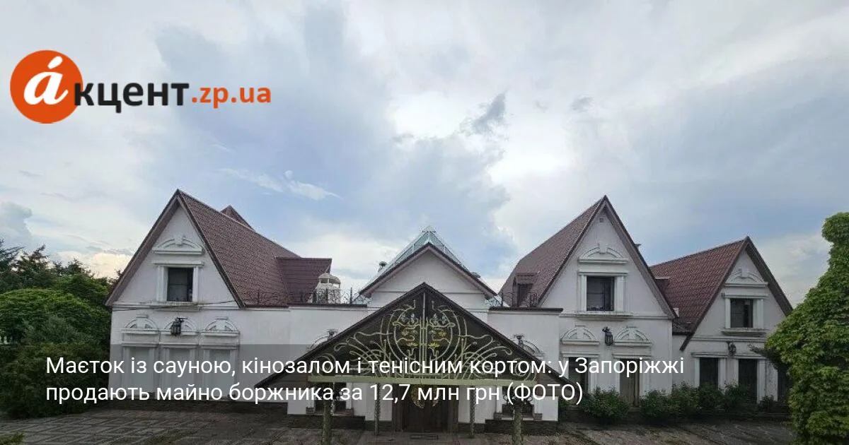 Маєток із сауною, кінозалом і тенісним кортом: у Запоріжжі продають майно боржника за 12,7 млн грн (ФОТО)