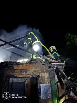 Пожежники ліквідують займання даху приватного житлового будинку вночі