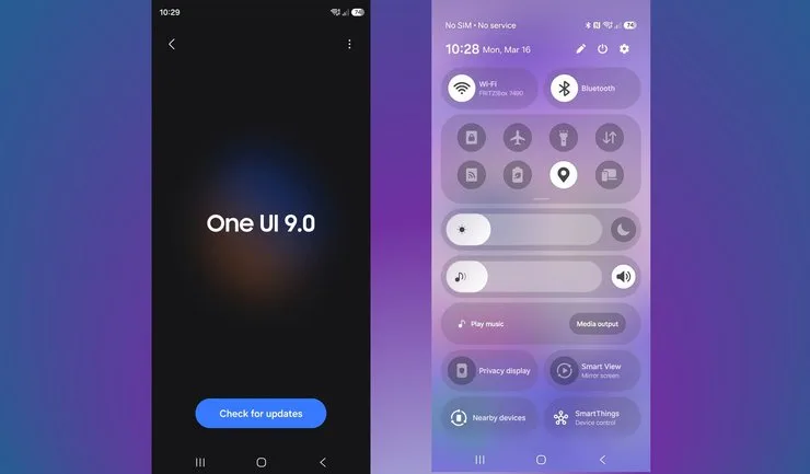 One UI 9 android 17 quick panel
