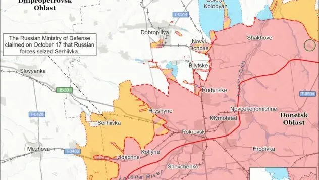 Карта бойових дій в Україні на 18 жовтня 2026