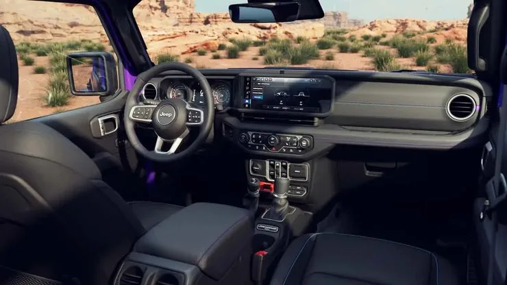Салон автомобиля Jeep Wrangler Sahara 2026 года