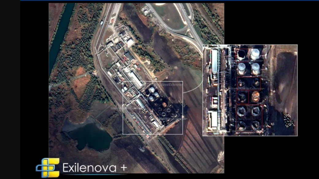 Результаты повреждения нефтеналивного терминала в Ростовской области