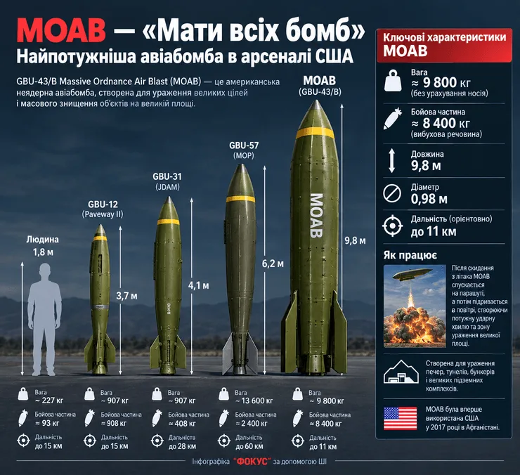 Сведения о "Матери всех бомб" (MOAB)
