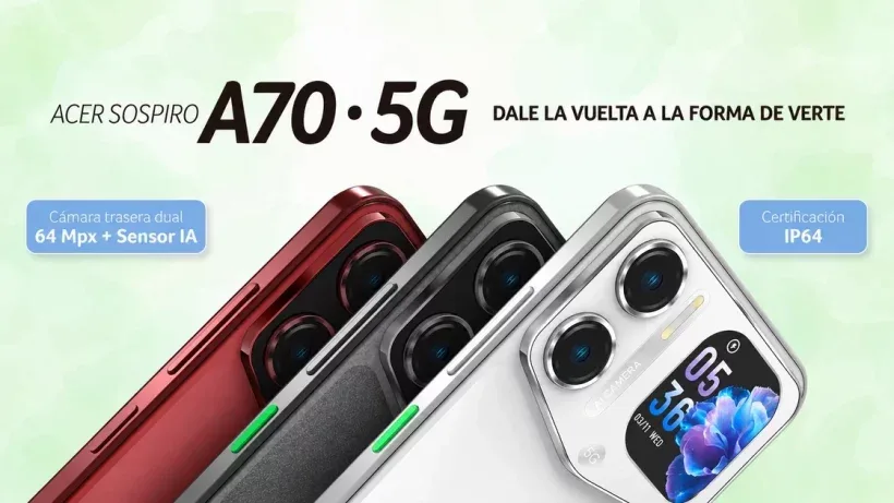 Смартфон Acer Sospiro A70 с двумя экранами и защитой IP64