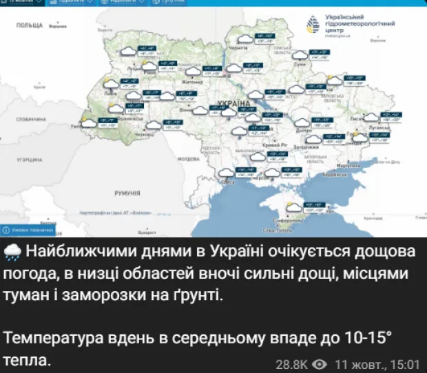 Прогноз погоди в Україні