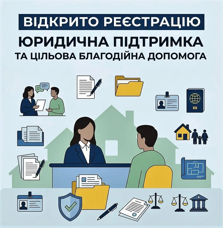 Відкрито реєстрацію на отримання юридичної підтримки та цільової благодійної допомоги на Сумщині