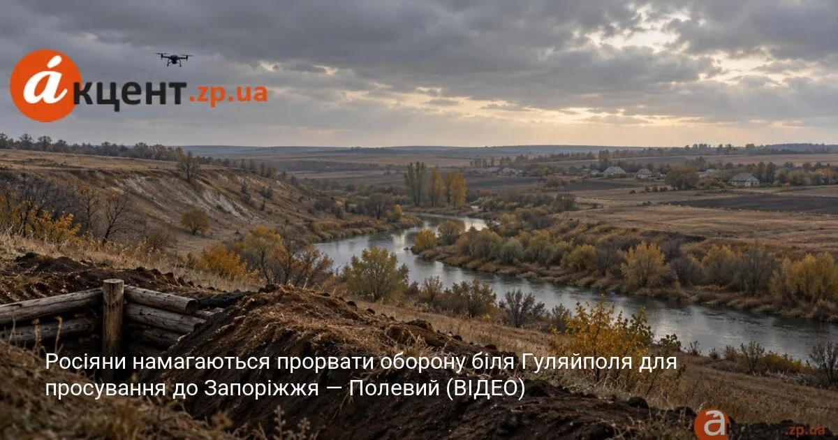 Росіяни намагаються прорвати оборону біля Гуляйполя для просування до Запоріжжя — Полевий (ВІДЕО)