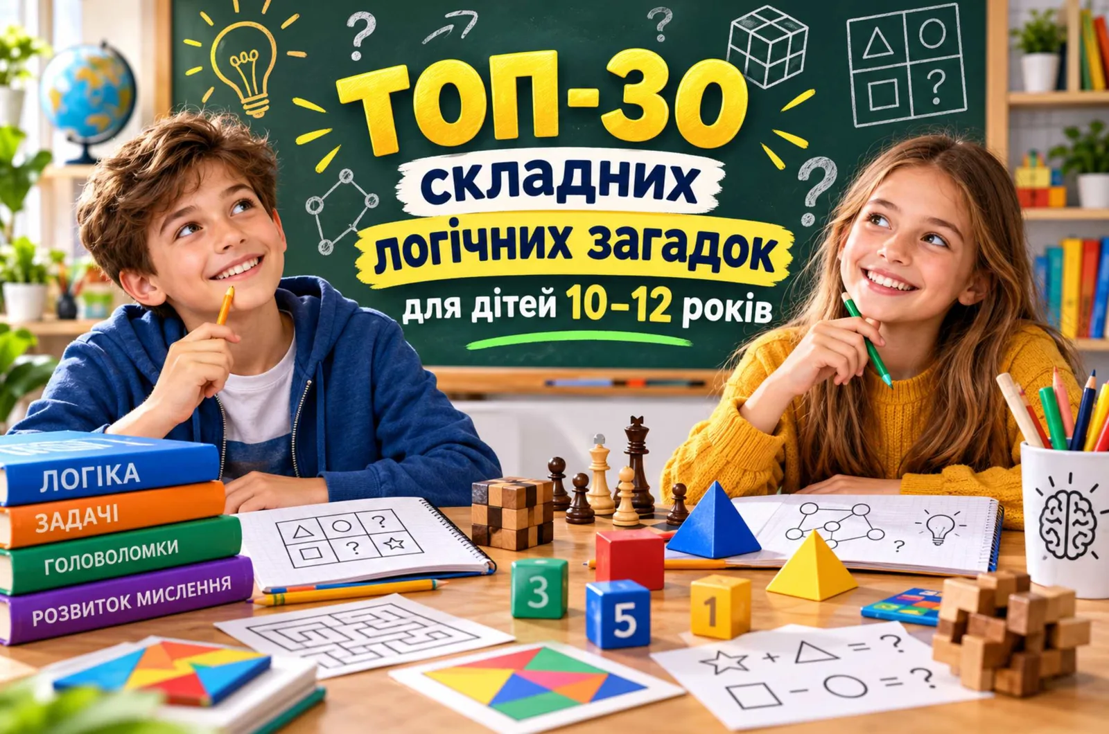 30 цікавих логічних загадок для дітей 10, 11 і 12 років: складні головоломки на кмітливість та уважність