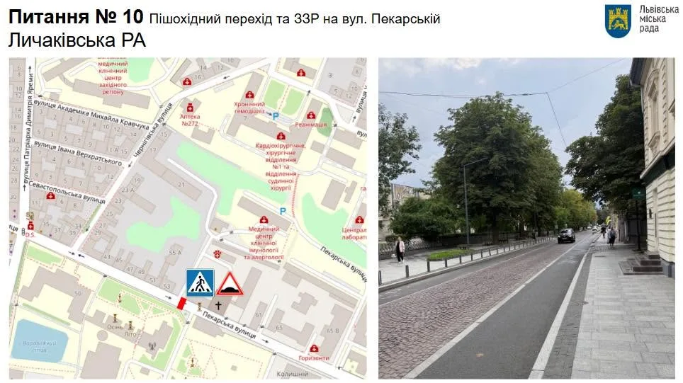 Ухвалені зміни на вул. Пекарській/Управління безпеки та вуличної інфраструктури