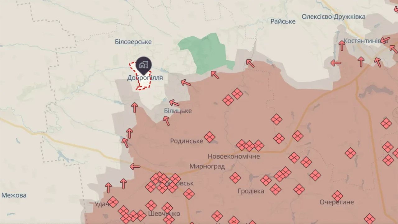Карта боїв на Донеччині 17 жовтня