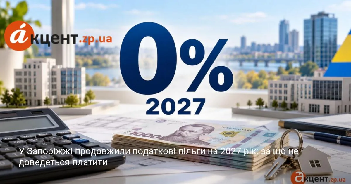 У Запоріжжі продовжили податкові пільги на 2027 рік: за що не доведеться платити