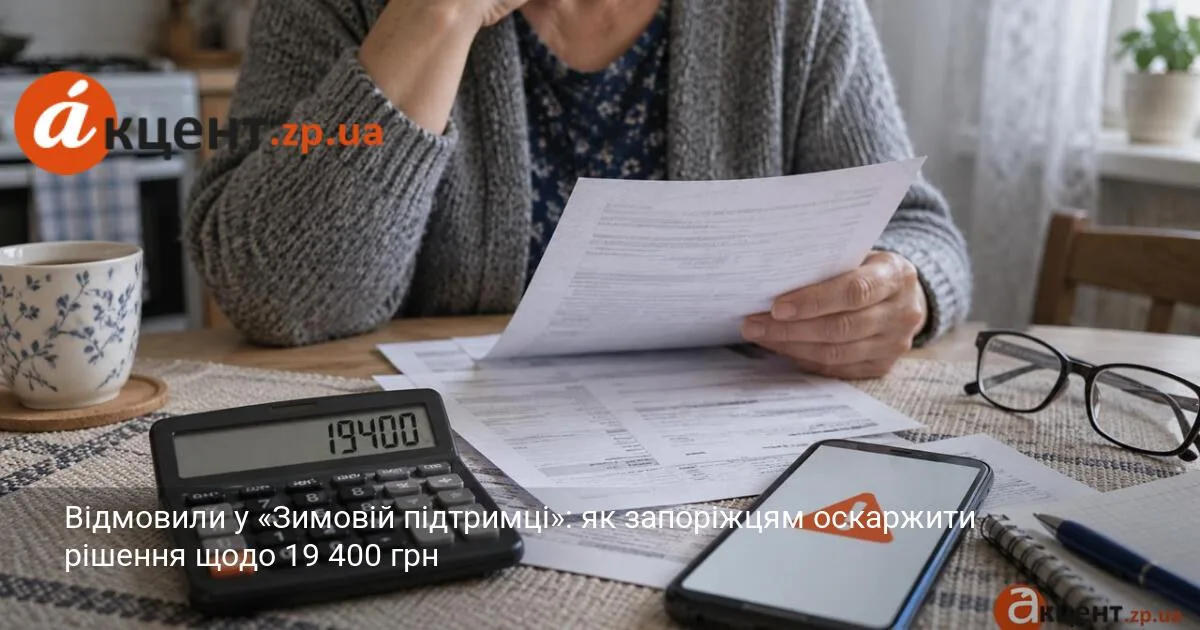 Відмовили у «Зимовій підтримці»: як запоріжцям оскаржити рішення щодо 19 400 грн