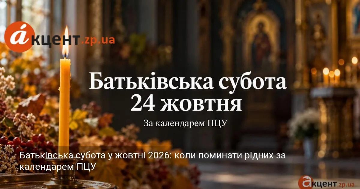 Батьківська субота у жовтні 2026: коли поминати рідних за календарем ПЦУ