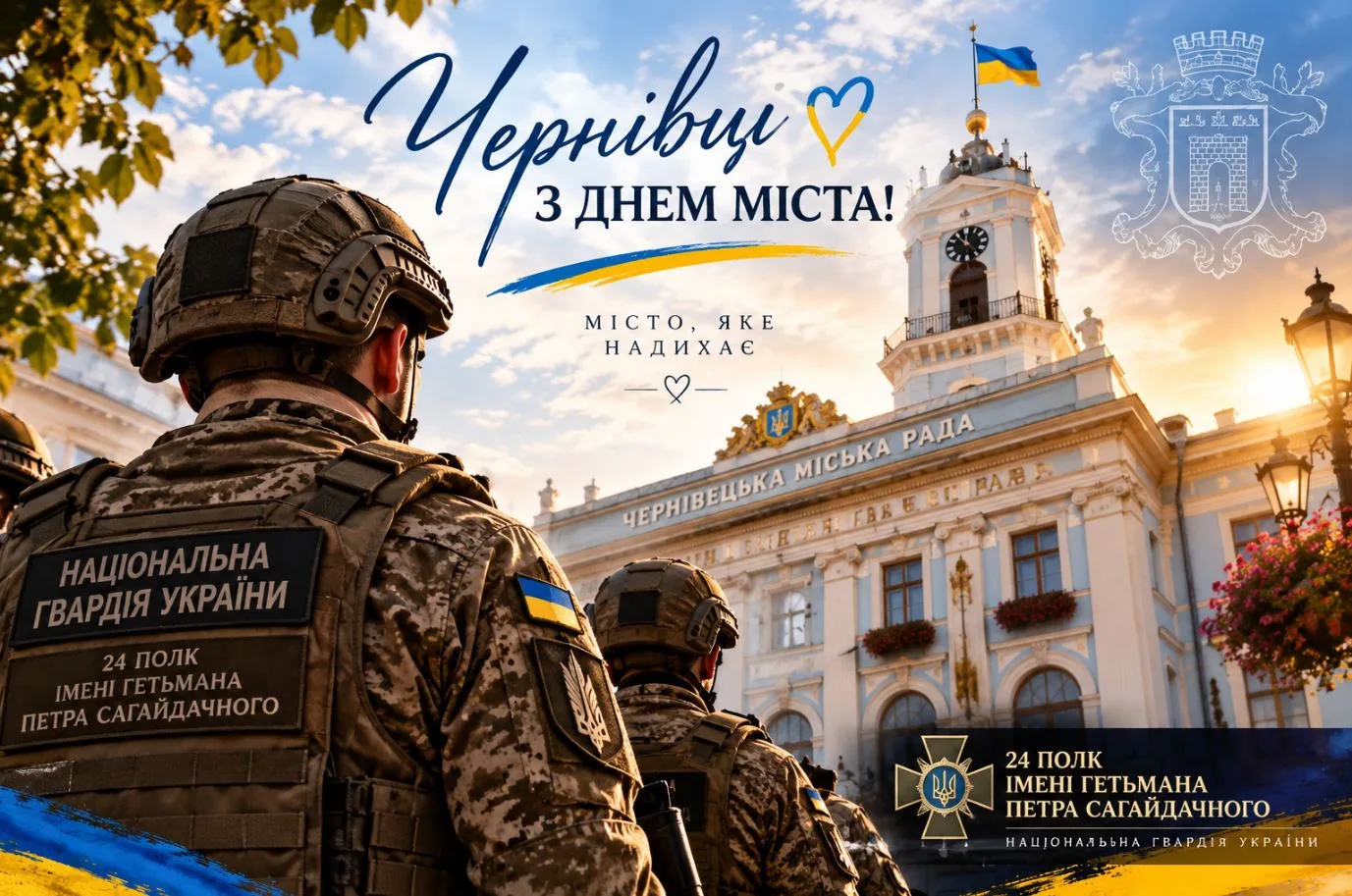 "Бережіть наше місто. Посміхайтеся, кохайте та майте фацу!" - Гвардійці 24 полку імені гетьмана Петра Сагайдачного привітали рідне місто зі святом