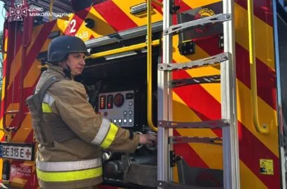 Гасіння пожежі на Миколаївщині після російської атаки