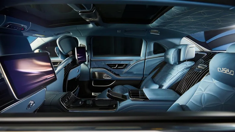 Салон Mercedes-Maybach S 680 в коже Nappa Stormy Weather blue